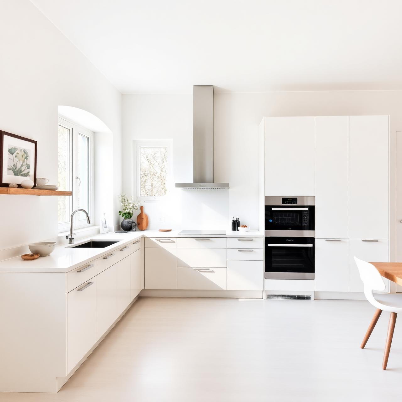 Modern gestrichene Küche mit ruhigen Farbtönen